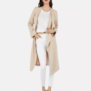 🆕🌬EXPRESS Soft Belted Drape Trench Coat Tan Sand Camel Nude - New with Tags XL
